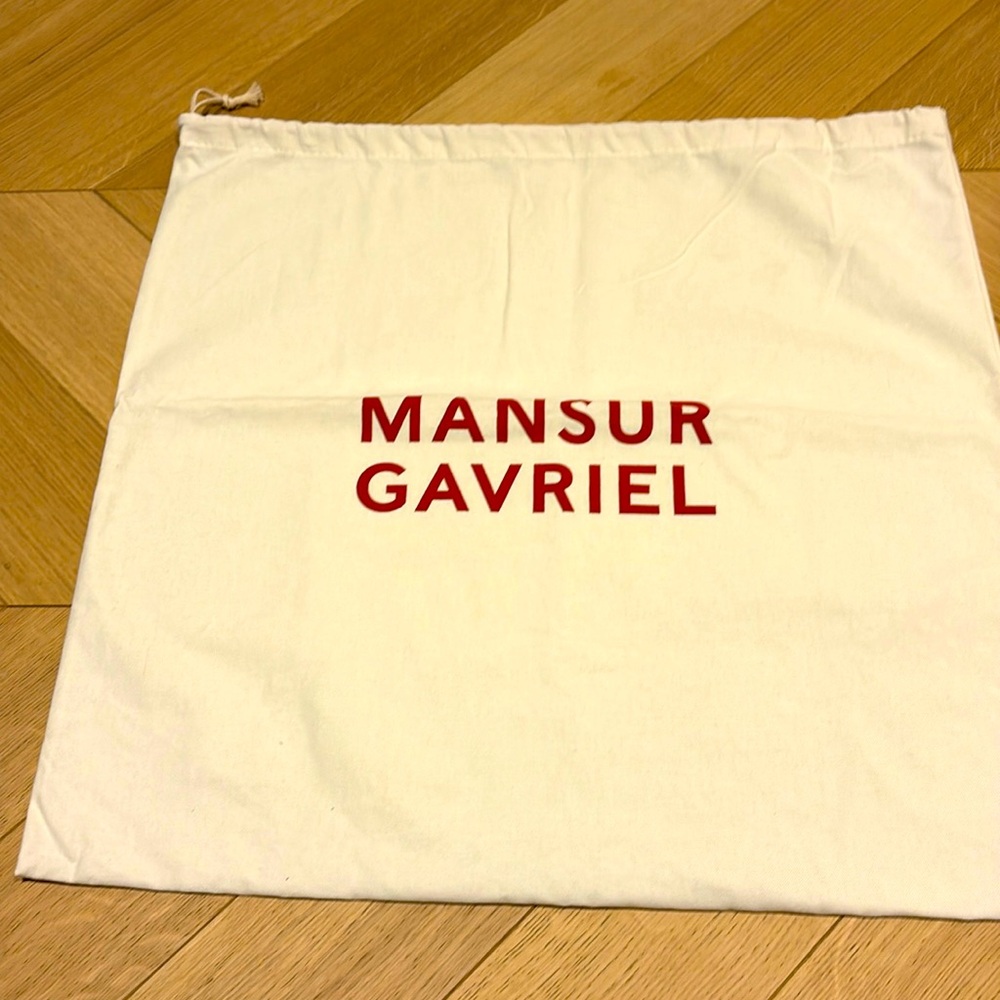 Mansur Gavriel white cotton dust bag NEW